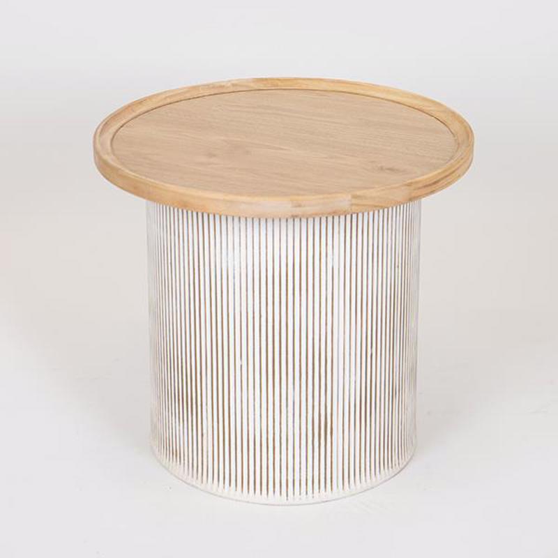 ESTHETI home Τραπεζάκι Βοηθητικό Ξύλινο Φυσικό με Βάση 