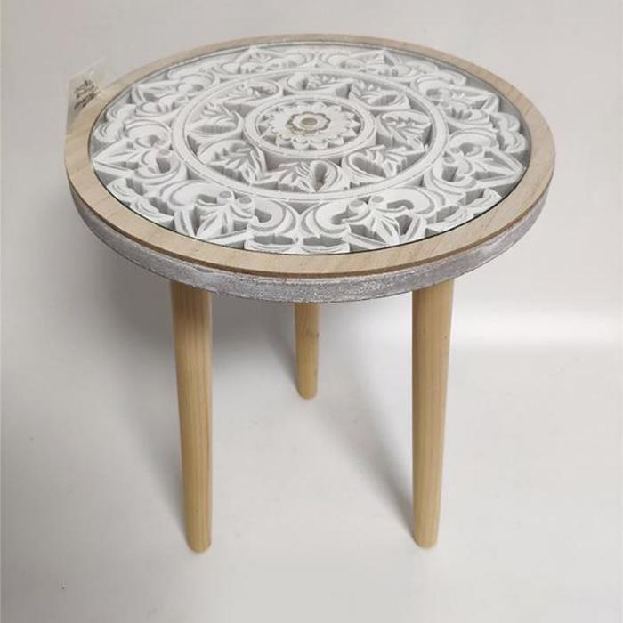 ESTHETI home Trapezaki Boithitiko Xulino me Gyali Lefko/Fusiko F35x38cm 750-40519