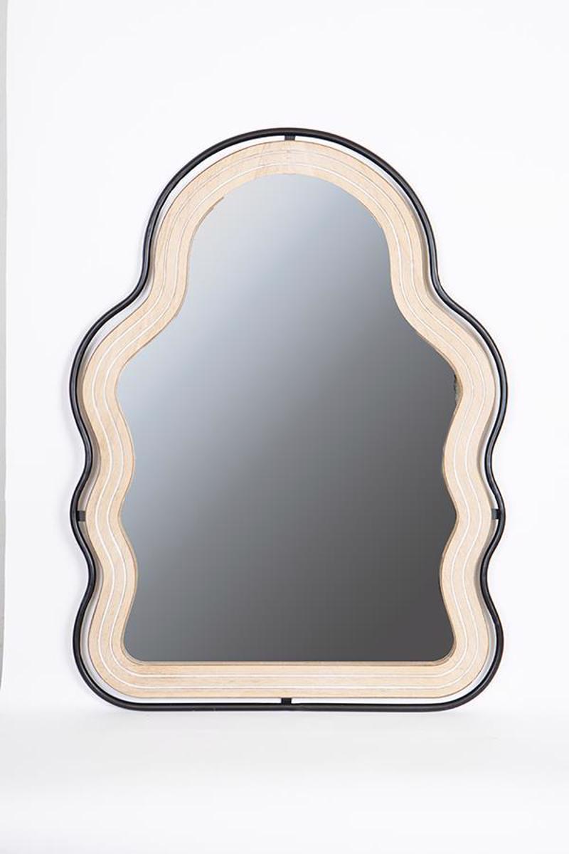 ESTHETI home Καθρέπτης Τοίχου Ξύλινος Φυσικός 64x1.5x84