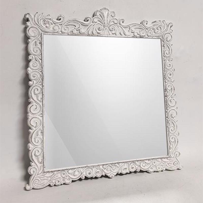 ESTHETI home Καθρέπτης Τοίχου Ξύλινος Λευκός 52x2x56cm 