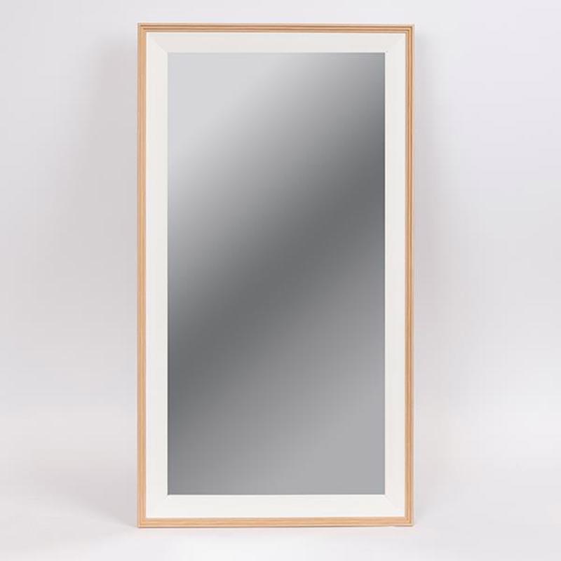 ESTHETI home Καθρέπτης Τοίχου Πλαστικός Λευκός με Ξύλο 