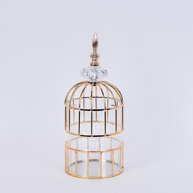 ESTHETI home Φανάρι Κλουβί Μεταλλικό Χρυσό Φ13x32cm 752