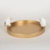 ESTHETI home Diakosmitiki Piatela me Poulia Resin Lefki/Xrusi 30.9x28x9.5cm 752-15018