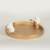 ESTHETI home Diakosmitiki Piatela me Poulia Resin Lefki/Xrusi 30.9x28x9.5cm 752-15018