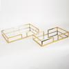 ESTHETI home Set ton 2 Diskos Metallikos Xrusos me Kathrepti 40x25x6cm/35.5x19.5x6cm 752-16011