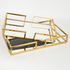 ESTHETI home Set ton 2 Diskos Metallikos Xrusos me Kathrepti 40x25x6cm/35.5x19.5x6cm 752-16011