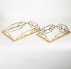 ESTHETI home Set ton 2 Diskos Metallikos Xrusos me Kathrepti 35x25x5cm/30.5x20.5x5cm 752-16015
