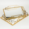 ESTHETI home Set ton 2 Diskos Metallikos Xrusos me Kathrepti 35x25x5cm/30.5x20.5x5cm 752-16015