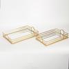 ESTHETI home Set ton 2 Diskos Metallikos Xrusos me Kathrepti 35x25x6.5cm/30.5x20.5x6.5cm 752-16017
