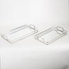 ESTHETI home Set ton 2 Diskos Metallikos Asimi me Kathrepti 42x25.5x5.5cm/36x22x5.5cm 752-16020