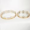 ESTHETI home Set ton 2 Diskos Xrusos Metallikos me Kathrepti F39x5.5cm/F30.5x5.5cm 752-16030