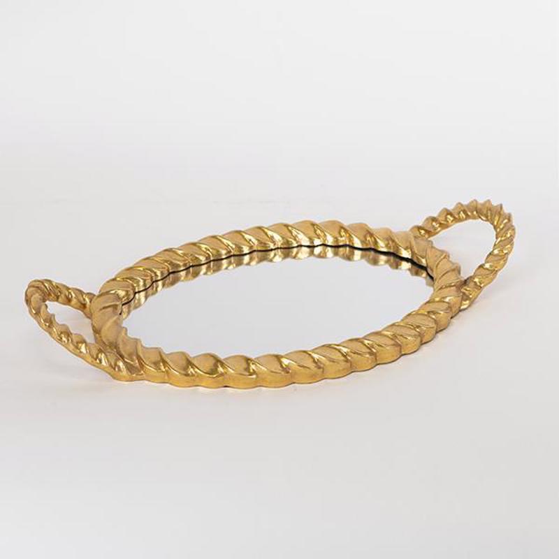 ESTHETI home Δίσκος Resin με Καθρέπτη Χρυσός 45.5x24x4.