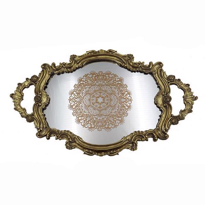 ESTHETI home Diskos me Kathrepti Resin Xrusos 46.7x3.4x27.8cm 752-16075