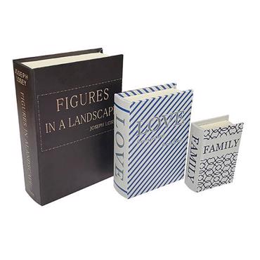 ESTHETI home Σετ των 3 Διακοσμητικά Κουτιά ''Βιβλία'' Ξύλινα 30x21.5x6cm 752-17037