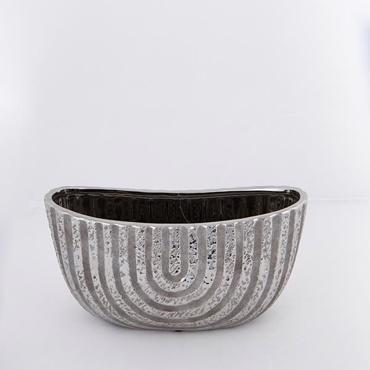 ESTHETI home Κασπώ Κεραμικό Ασημί/Καφέ 28x12x14.5cm 752-18072