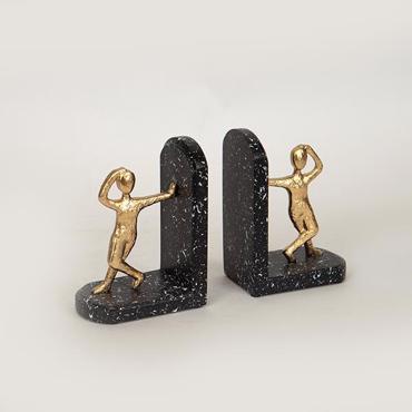 ESTHETI home Σετ των 2 Βιβλιοστάτης Resin με Όψη Μαρμάρου 21.7x6.5x14.7cm 752-19014