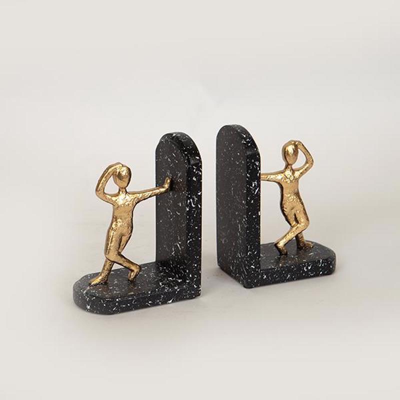 ESTHETI home Σετ των 2 Βιβλιοστάτης Resin με Όψη Μαρμάρ