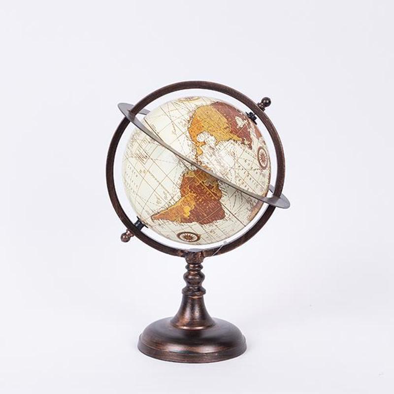 Διακοσμητικά Επιτραπέζια agiovlasitishome - ΣΗΜΑΝΤΙΚΟ: Σε περίπτωση διαφοράς τιμής από το κατάστημα ισχύει παντα και μόνο η τιμή του καταστήματος ESTHETI home Υδρόγειος Μεταλλική Χρυσή/Μπεζ 18x16x30cm