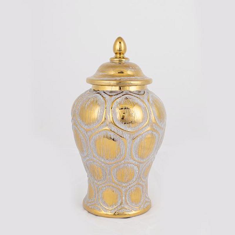 ESTHETI home - ΣΗΜΑΝΤΙΚΟ: Σε περίπτωση διαφοράς τιμής από το κατάστημα ισχύει παντα και μόνο η τιμή του καταστήματος ESTHETI home Βάζο Κεραμικό Γκρι/Χρυσό Φ15x27.6cm 752-20