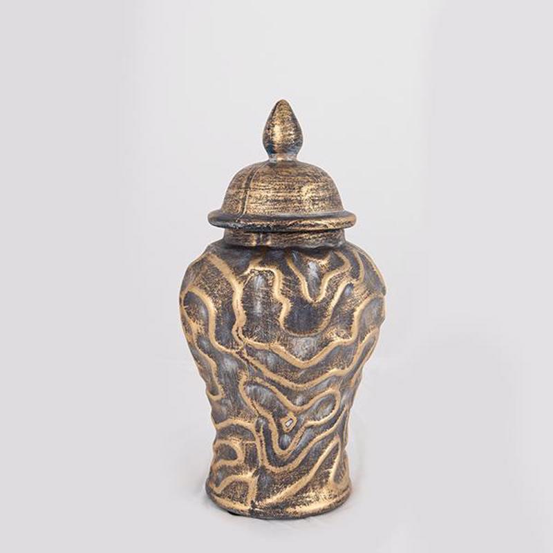 Διακοσμητικά Επιτραπέζια agiovlasitishome - ΣΗΜΑΝΤΙΚΟ: Σε περίπτωση διαφοράς τιμής από το κατάστημα ισχύει παντα και μόνο η τιμή του καταστήματος ESTHETI home Βάζο Κεραμικό Χρυσό/Γκρι Φ15x29cm 752-2003