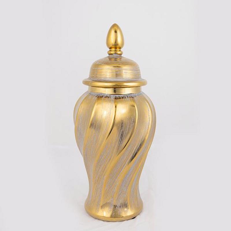 Διακοσμητικά Επιτραπέζια agiovlasitishome - ΣΗΜΑΝΤΙΚΟ: Σε περίπτωση διαφοράς τιμής από το κατάστημα ισχύει παντα και μόνο η τιμή του καταστήματος ESTHETI home Βάζο Κεραμικό Χρυσό Φ16x36.5cm 752-20035