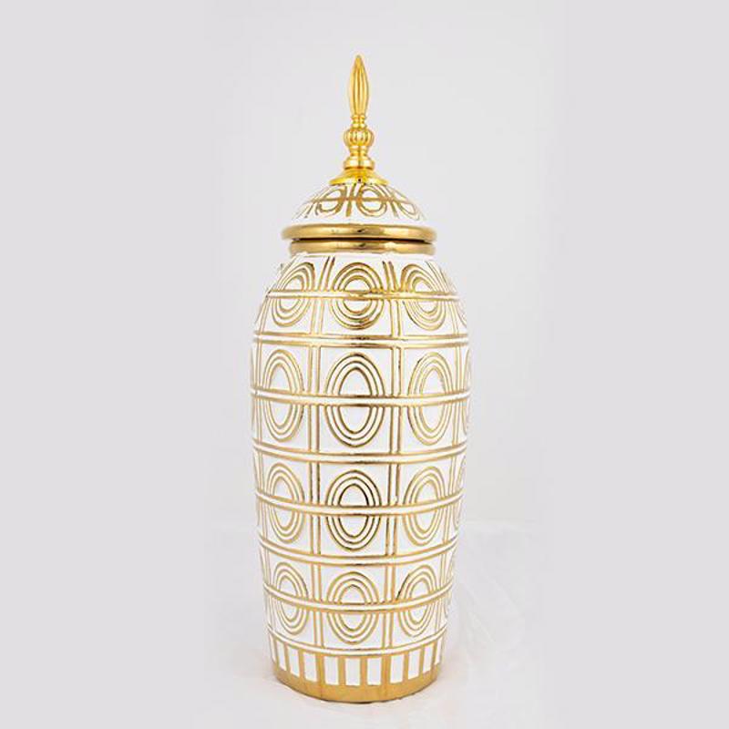 ESTHETI home - ΣΗΜΑΝΤΙΚΟ: Σε περίπτωση διαφοράς τιμής από το κατάστημα ισχύει παντα και μόνο η τιμή του καταστήματος ESTHETI home Βάζο Κεραμικό/Μεταλλικό Λευκό/Χρυσό Φ15x42