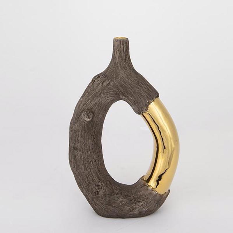 ESTHETI home Βάζο Κεραμικό Καφέ/Χρυσό 20x8x31.5cm 752-2