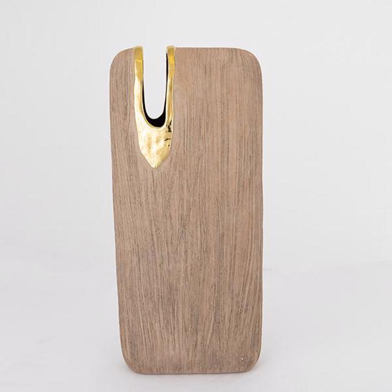 ESTHETI home Βάζο Κεραμικό Καφέ/Χρυσό 19.5x9.5x43cm 752-20126