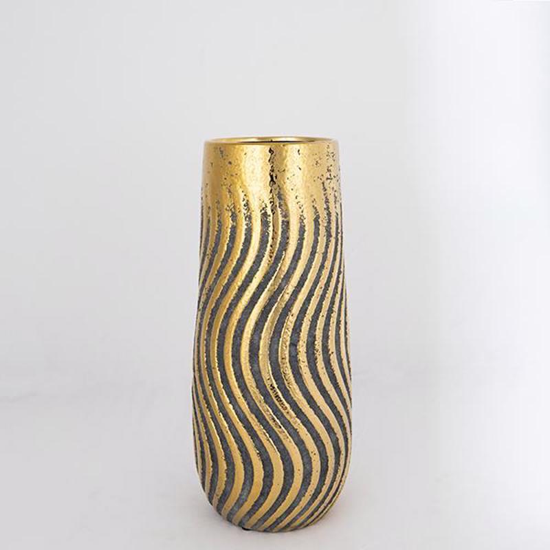 ESTHETI home Βάζο Κεραμικό Καφέ/Χρυσό Φ14.5x35cm 752-20