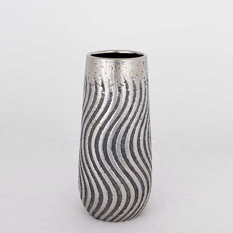 ESTHETI home Βάζο Κεραμικό Καφέ/Ασημί Φ13x27.5cm 752-20