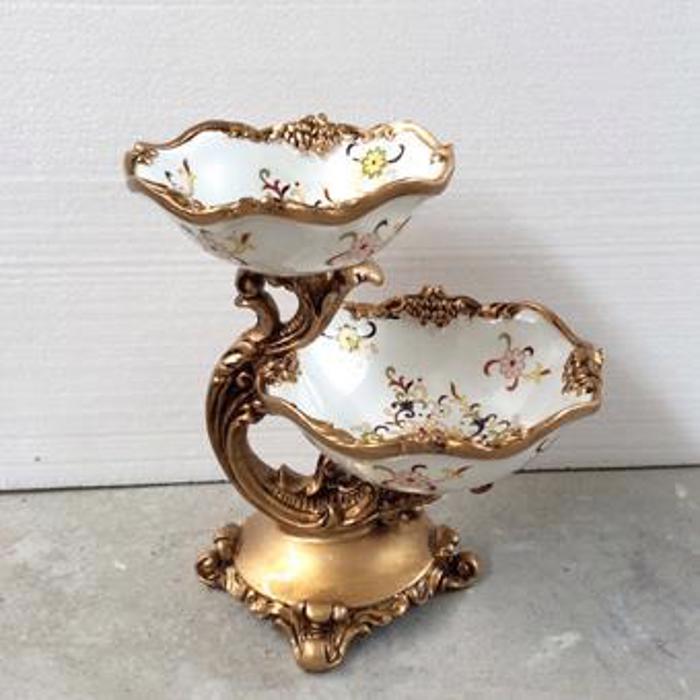 ESTHETI home Fontaniera Porselanis me Resin Lefki me Louloudia 24x19x26cm 752-21012