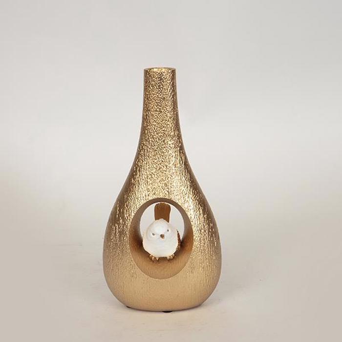 ESTHETI home Bazo Resin Xruso me Lefko Pouli 11x7.7x22.5cm 752-21046