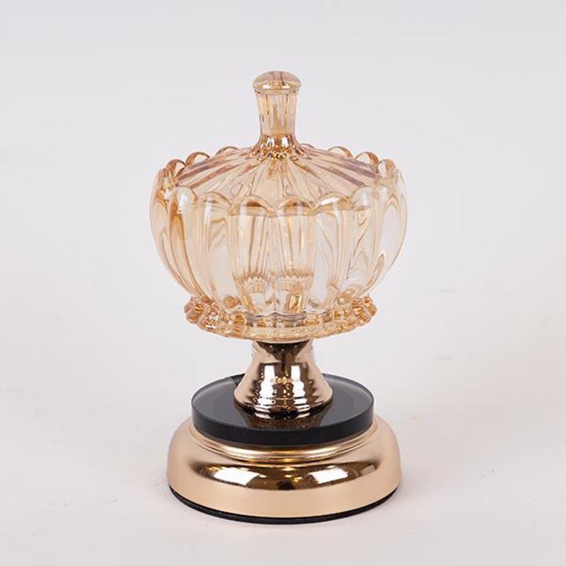 ESTHETI home Φοντανιέρα Γυάλινη με Μέταλλο Χρυσό Φ10x20cm 752-21081