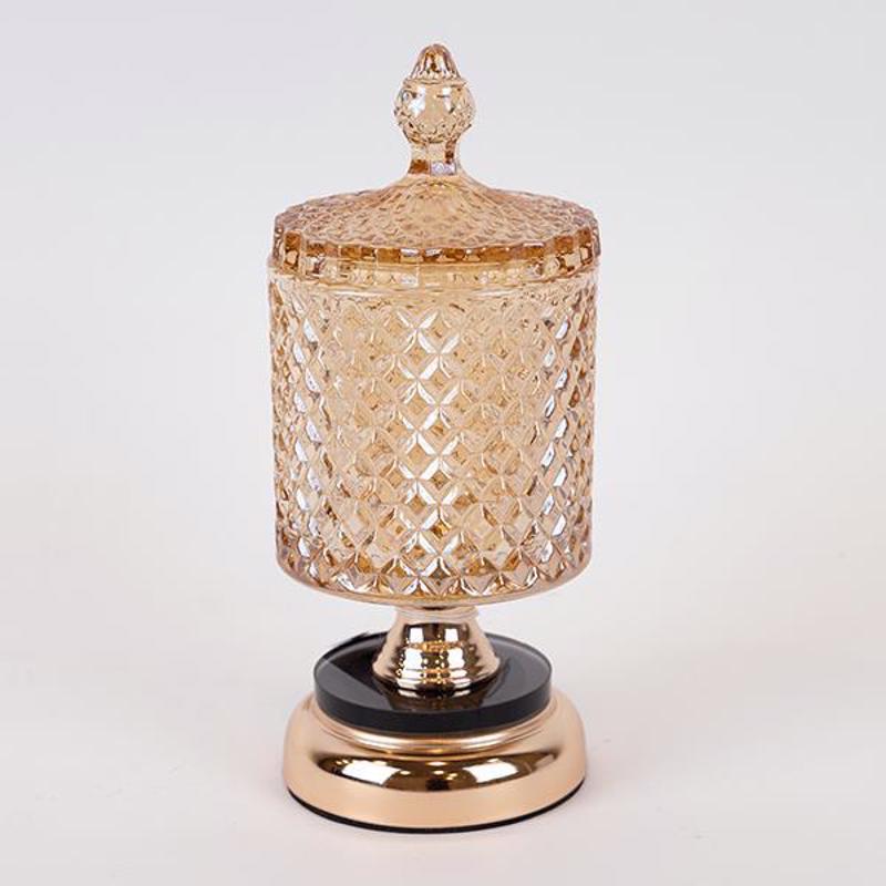 ESTHETI home Φοντανιέρα Γυάλινη με Μέταλλο Χρυσό Φ10.5x26cm 752-21082
