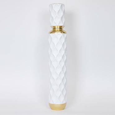 ESTHETI home Βάζο Μεταλλικό Λευκό/Χρυσό Φ14.5x79.5cm 752-22011