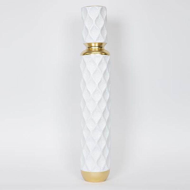 ESTHETI home Βάζο Μεταλλικό Λευκό/Χρυσό Φ14.5x79.5cm 75