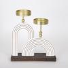 ESTHETI home Kiropigo Diplo Xulino Lefko me Metallikes Baseis Xruses 23.5x8x26cm 752-23014
