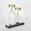 ESTHETI home Kiropigo Diplo Xulino Lefko me Metallikes Baseis Xruses 23.5x8x26cm 752-23014