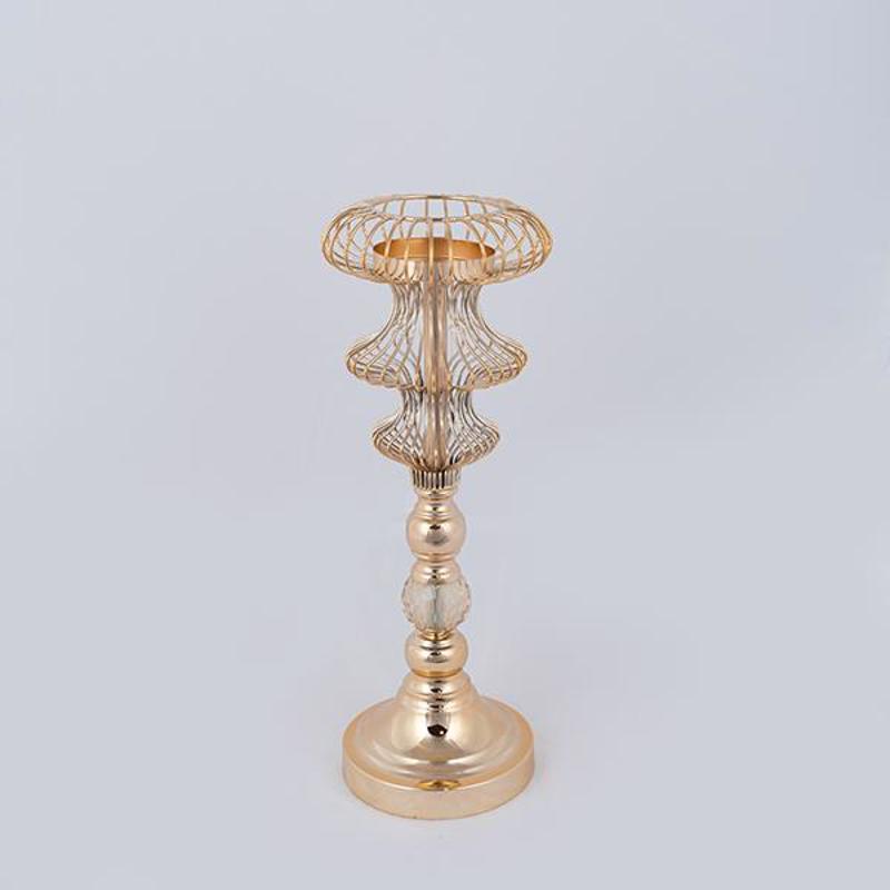 ESTHETI home Κηροπήγιο Μεταλλικό Χρυσό Φ16x41cm 752-240