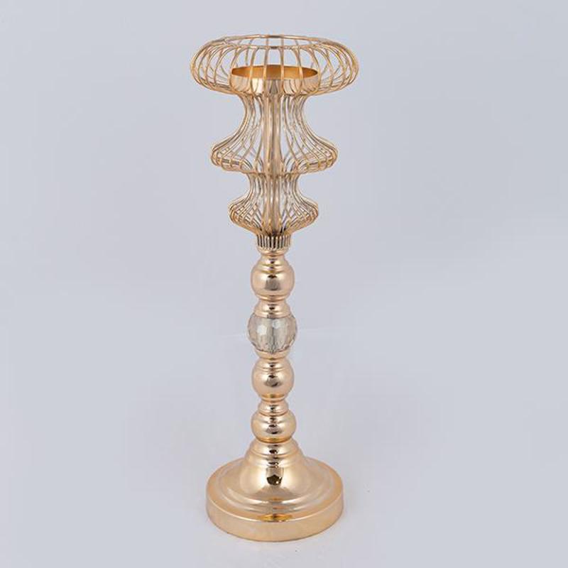 ESTHETI home - ΣΗΜΑΝΤΙΚΟ: Σε περίπτωση διαφοράς τιμής από το κατάστημα ισχύει παντα και μόνο η τιμή του καταστήματος ESTHETI home Κηροπήγιο Μεταλλικό Χρυσό Φ16x47cm 752-240