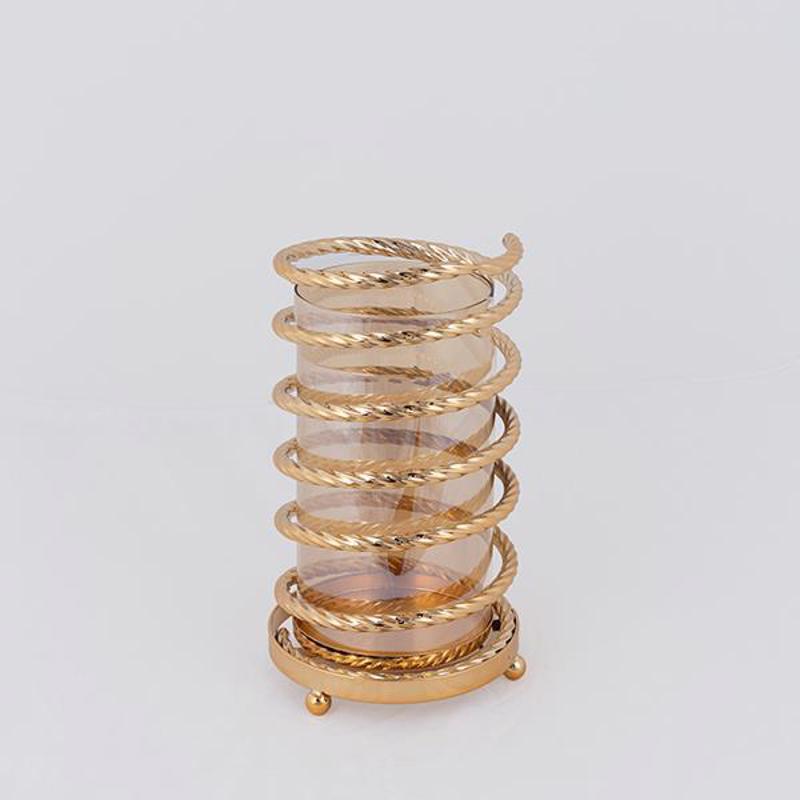 ESTHETI home Κηροπήγιο Μεταλλικό Χρυσό Φ15x27cm 752-240