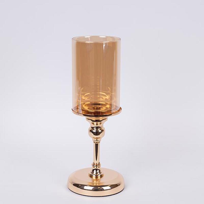 ESTHETI home Κηροπήγιο Μεταλλικό Χρυσό Φ12x31cm 752-241