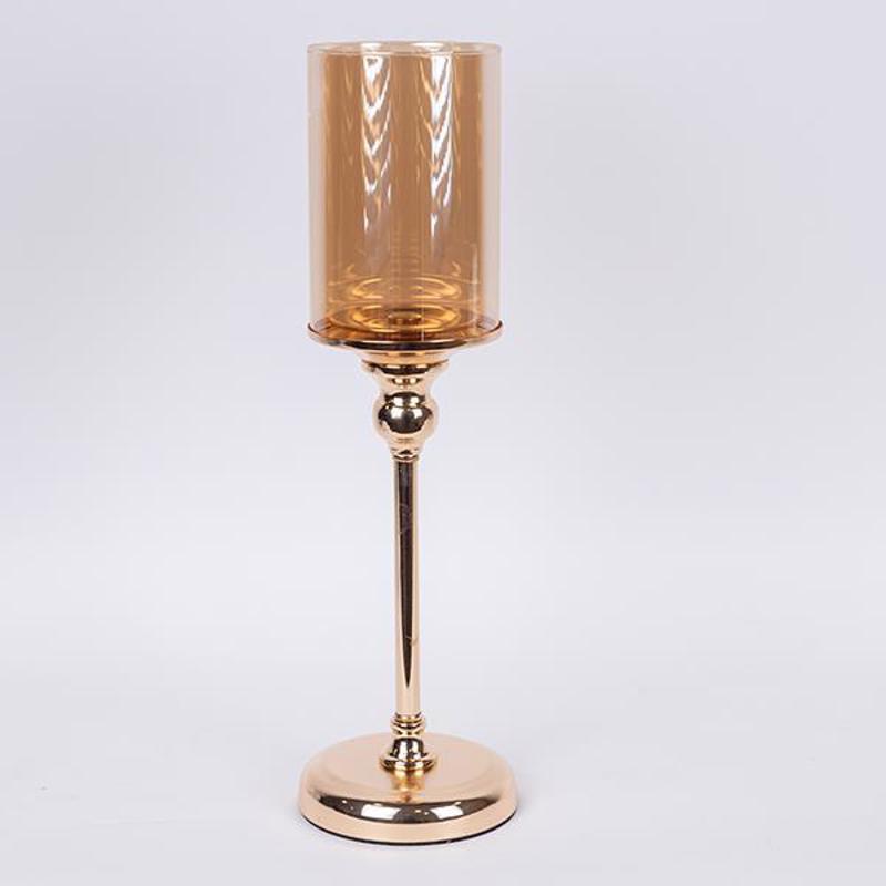 ESTHETI home Κηροπήγιο Μεταλλικό Χρυσό Φ12x41cm 752-24104