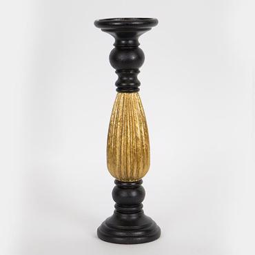 ESTHETI home Κηροπήγιο Resin Μαύρο/Χρυσό 10.5x10.5x35cm 752-26010