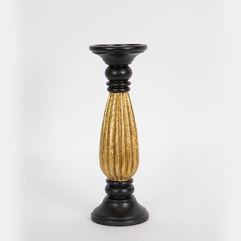 ESTHETI home Κηροπήγιο Resin Μαύρο/Χρυσό 10.5x10.5x30.2