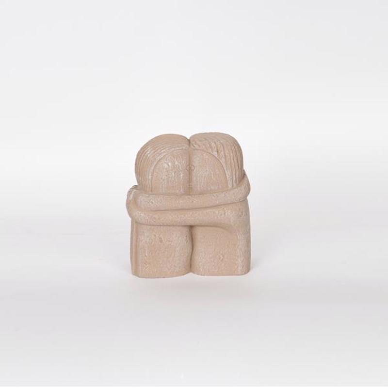 ESTHETI home Διακοσμητικό Γλυπτό Ζευγάρι Τσιμεντένιο Καφέ 15x9x14.5cm 752-27025