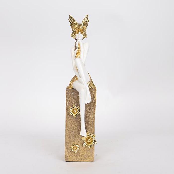ESTHETI home Diakosmitiko Gupto Resin Gynaika me Maska Lefko/Xruso 8.5x11x39cm 752-27038