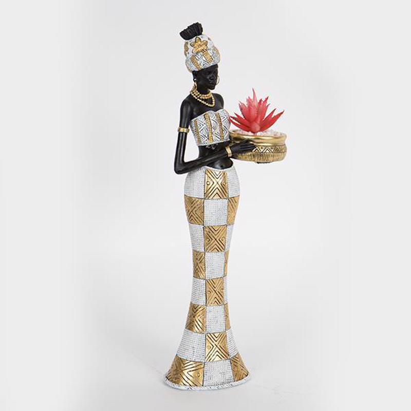 ESTHETI home Διακοσμητική Φιγούρα Γυναίκα με Γλαστράκι με Λουλούδι 13x10x39cm 752-27060