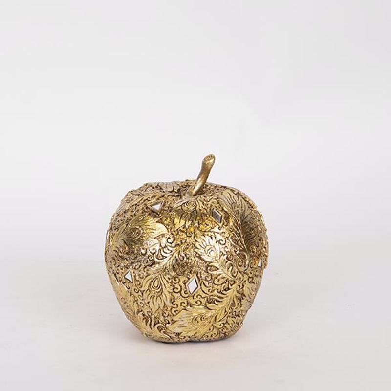 ESTHETI home - ΣΗΜΑΝΤΙΚΟ: Σε περίπτωση διαφοράς τιμής από το κατάστημα ισχύει παντα και μόνο η τιμή του καταστήματος ESTHETI home Διακοσμητικό Μήλο Χρυσό Φ12.5x14cm 752-285