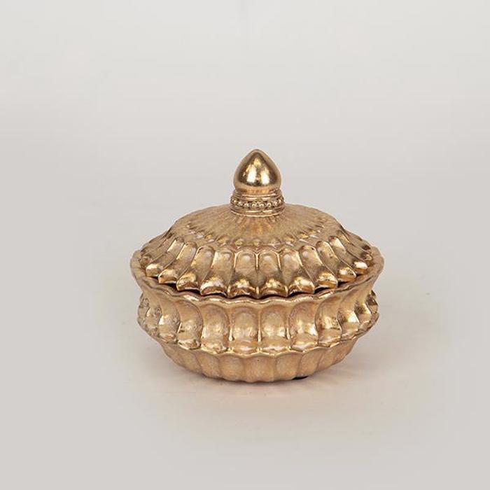 ESTHETI home Diakosmitiko Kouti me Kapaki Resin Xruso Noufaro F9.7x8cm 752-28538